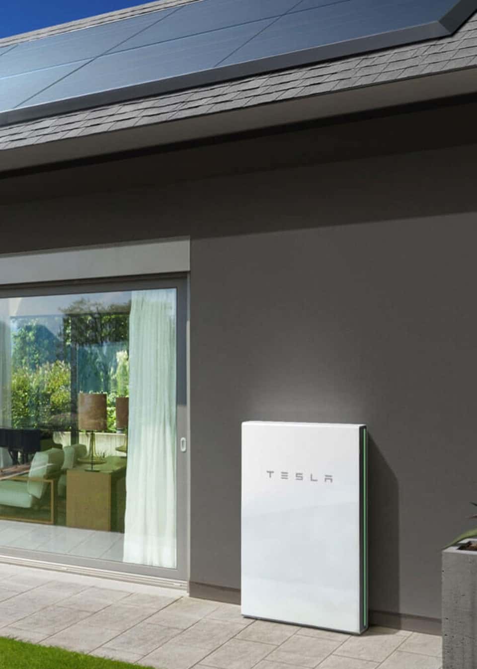 Tesla battery storage house